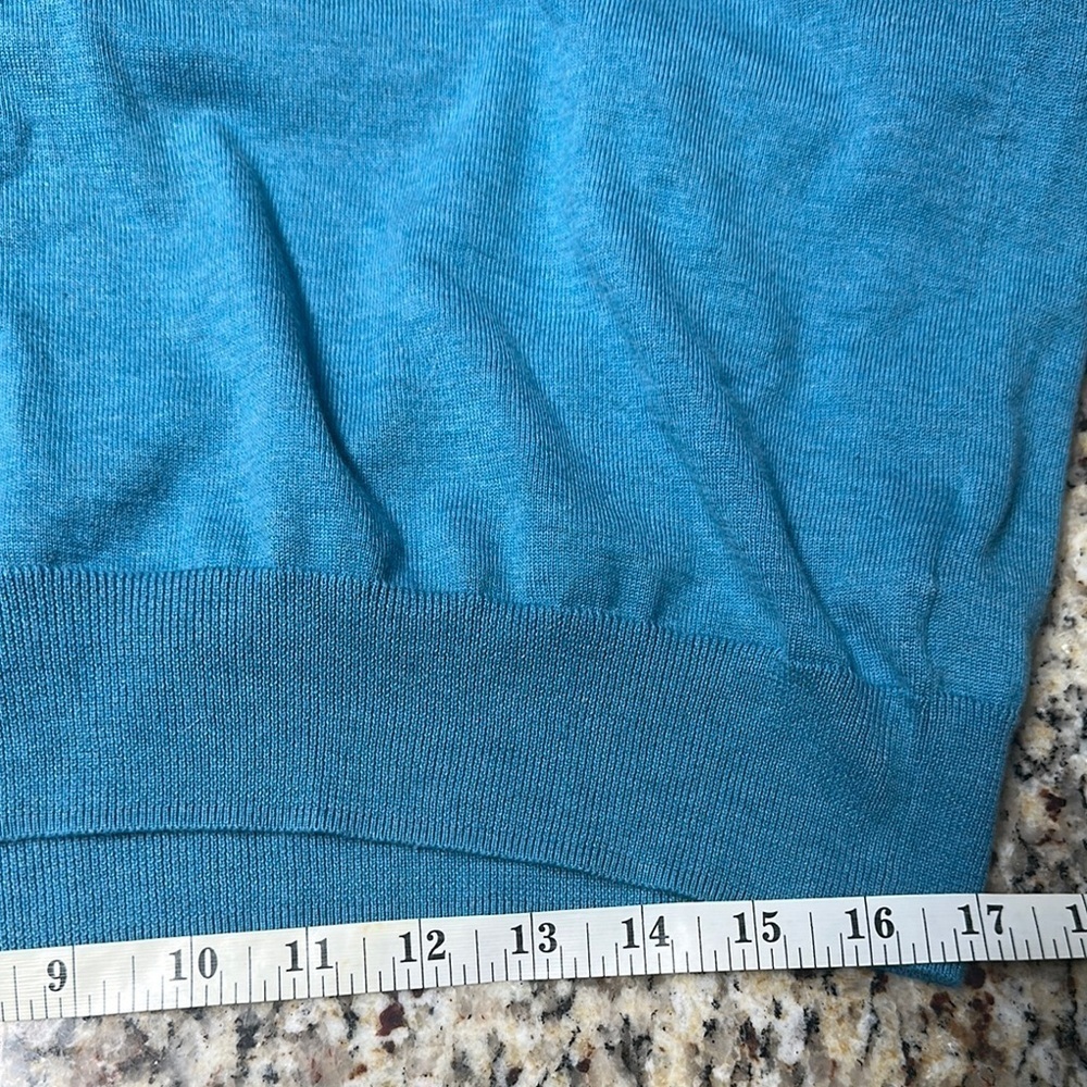 Brooks Brothers 100% Supima Cotton Sweater Teal Blue Mens XL Natural Fibers - Picture 6 of 8